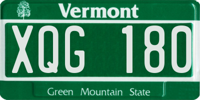 VT license plate XQG180
