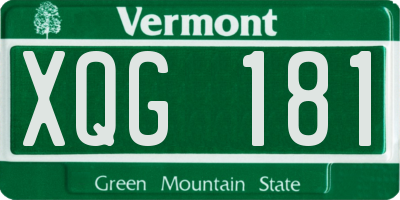 VT license plate XQG181