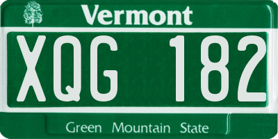 VT license plate XQG182