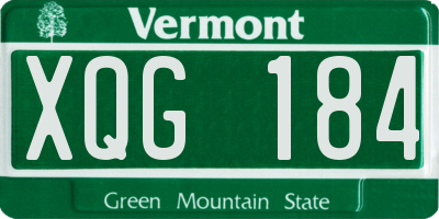VT license plate XQG184