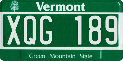 VT license plate XQG189