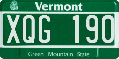 VT license plate XQG190