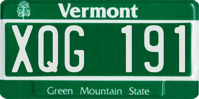 VT license plate XQG191