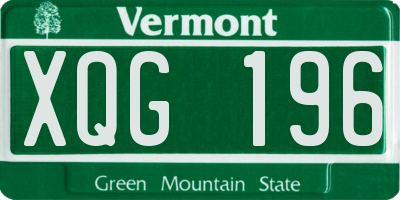 VT license plate XQG196