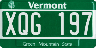 VT license plate XQG197