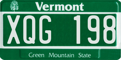 VT license plate XQG198