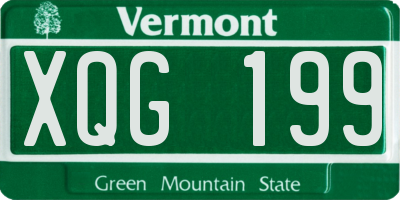 VT license plate XQG199
