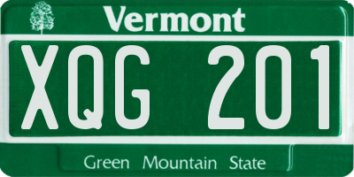 VT license plate XQG201