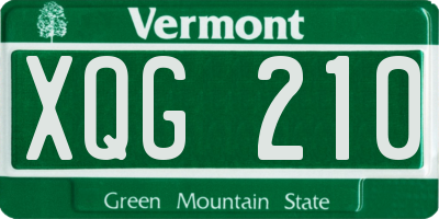 VT license plate XQG210
