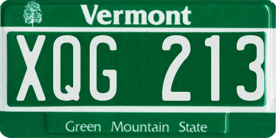 VT license plate XQG213