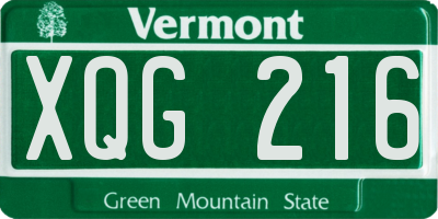 VT license plate XQG216
