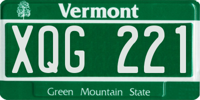 VT license plate XQG221