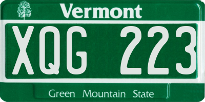 VT license plate XQG223