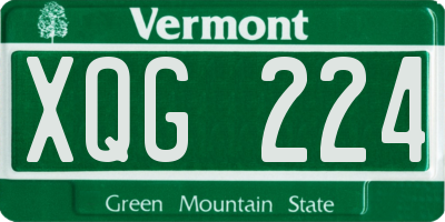 VT license plate XQG224