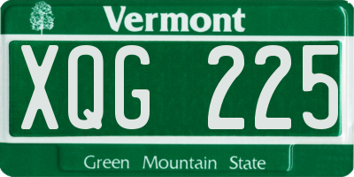 VT license plate XQG225