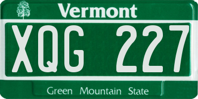 VT license plate XQG227