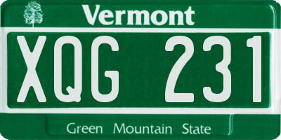 VT license plate XQG231