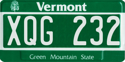 VT license plate XQG232