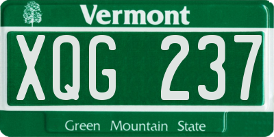 VT license plate XQG237