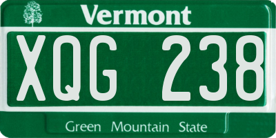 VT license plate XQG238