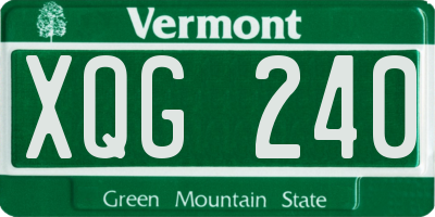 VT license plate XQG240