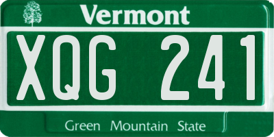VT license plate XQG241