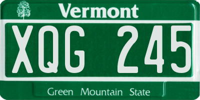 VT license plate XQG245