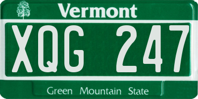 VT license plate XQG247