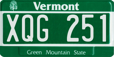 VT license plate XQG251
