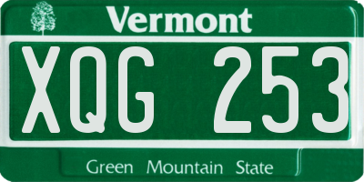 VT license plate XQG253