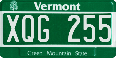 VT license plate XQG255