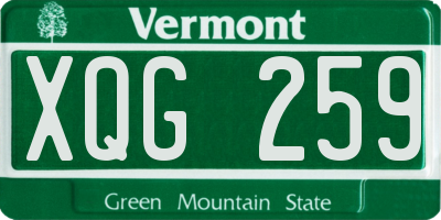 VT license plate XQG259