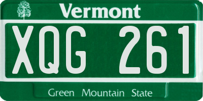 VT license plate XQG261