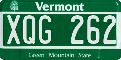 VT license plate XQG262