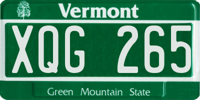 VT license plate XQG265