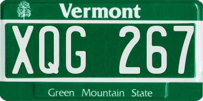 VT license plate XQG267