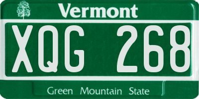 VT license plate XQG268