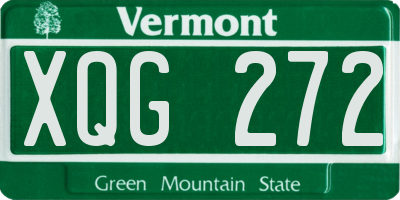 VT license plate XQG272