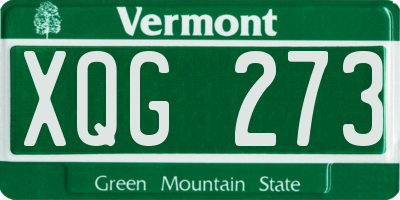 VT license plate XQG273