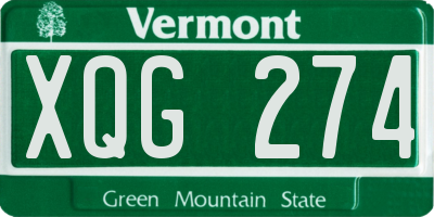 VT license plate XQG274