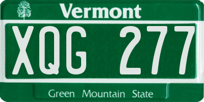 VT license plate XQG277
