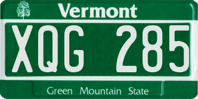 VT license plate XQG285