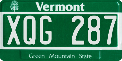 VT license plate XQG287