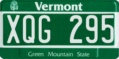 VT license plate XQG295