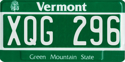 VT license plate XQG296