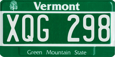 VT license plate XQG298