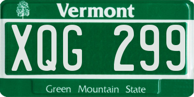VT license plate XQG299