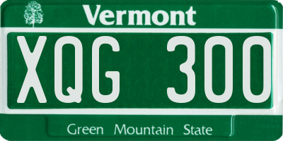 VT license plate XQG300