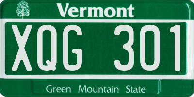 VT license plate XQG301