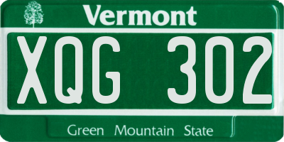 VT license plate XQG302